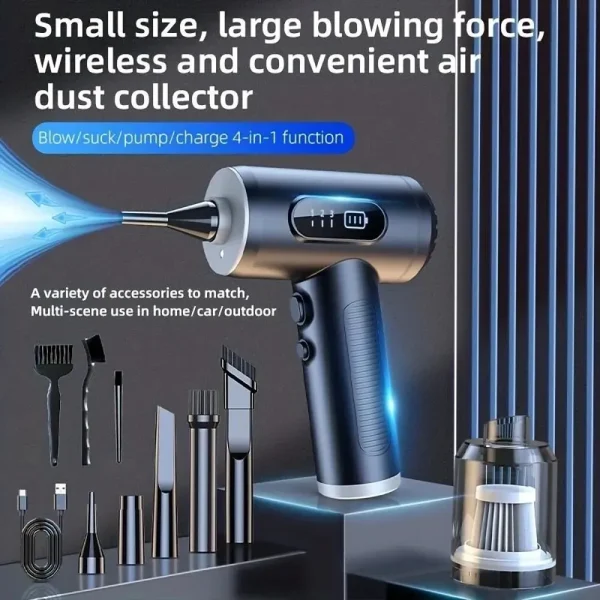 120k Pa Car Vacuum – LED Display